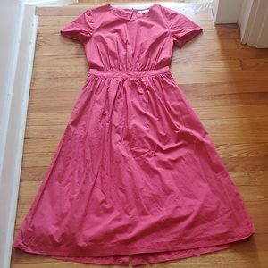 Gorgeous Coral Madewell Open Back Midi Dress